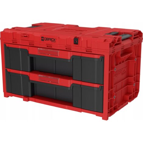 Caja de herramientas Qbrick System ONE Drawer 2.0 – 2 cajones – Capacidad 29 litros – Cierre automático – Separadores ajustables – Color rojo (1/3)