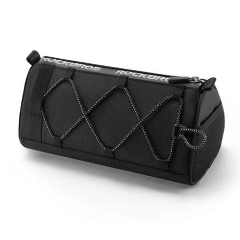 Bolsa para manillar de bicicleta 2 en 1 con correa para el hombro, 1,5 l, color negro