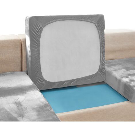 FUNDA DE SOFÁ DE TERCIOPELO GRIS CLARO PARA ASIENTO 60-95 [22SL1] (1/5)