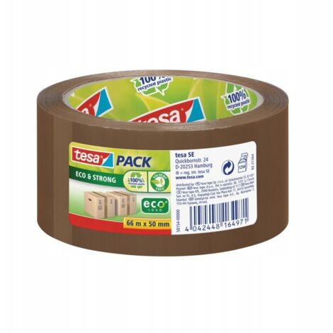 Cinta de embalaje tesa ECO&STRONG 66 m x 50 mm marrón (1/4)