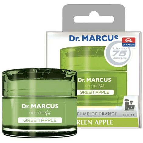 Fragancia para coche con aroma a manzana verde en gel, en envase de 50 ml.