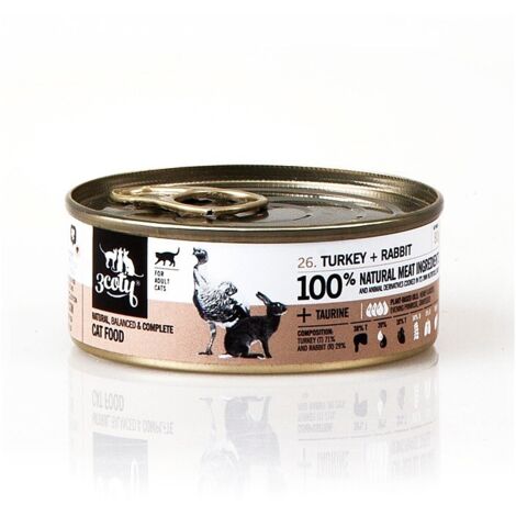3COTY Pavo con conejo - comida húmeda para gatos - 12 x 80 g (1/5)