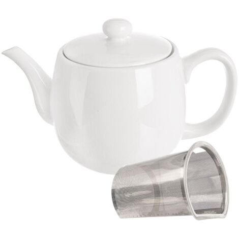Tetera de porcelana blanca MONA con infusor de 700 ml. (1/2)