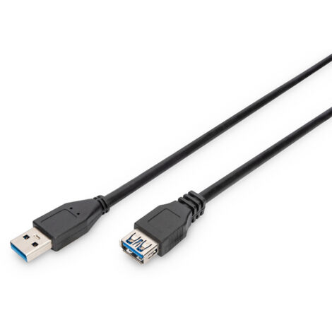 Cable de extensión DIGITUS USB 3.1 Gen.1 SuperSpeed de 5 Gbps USB A/USB A M/F Negro 1,8 m (1/2)