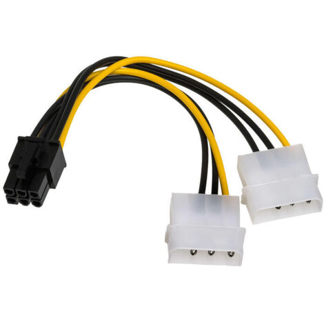 Cable adaptador Akyga AK-CA-13 2x Molex (M) - PCI-Express 6 pines (M) 0,15 m (1/2)