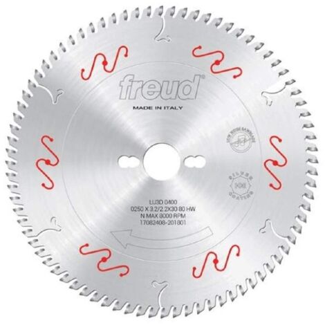 Freud LU3D Pro Industrial Laminado y Aglomerado Circular Hoja de Sierra 250mm 80T 30mm