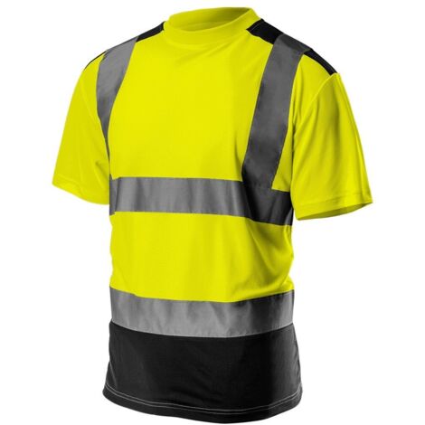 Camiseta de advertencia, parte inferior oscura, amarilla, talla M (1/4)