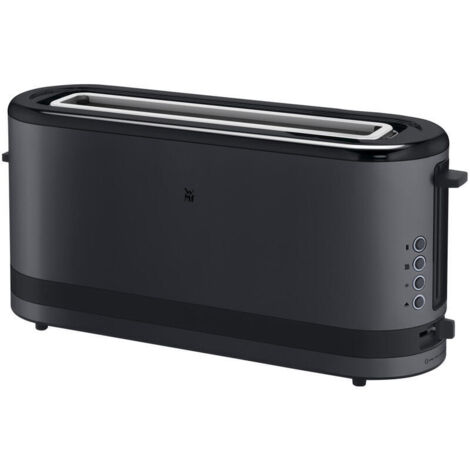 Tostadora WMF XL Kitchenminis, color negro intenso, 900 W, monocámara, acabado negro mate. (1/4)