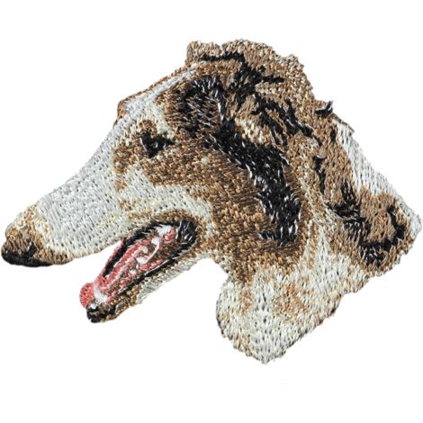 Borzoi ruso, Borzoi, Barzoi: parche con forma de perro, parche bordado, decoración única para mochila de Art-Dog (1/3)