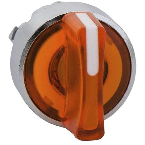 Interruptor de accionamiento de 3 posiciones color naranja con retorno automático ZB4BK1553 (1/4)
