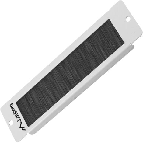 Lanberg - Panel pasacables para armario rack 10" blanco con cepillo 1U Lanberg AK-1104-S (1/2)
