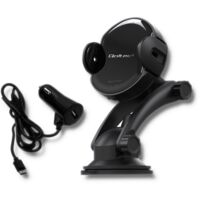 Cargador de coche inductivo Qoltec PRO con soporte iR de 15 W QC 3.0 USB tipo C