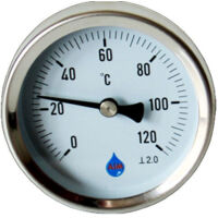 Termómetro de entrada trasera de 1/2" y 120 °C