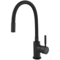 Grifo de fregadero Zumba Nero con caño flexible negro, negro.