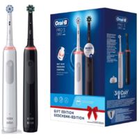 CEPILLO DE DIENTES ELÉCTRICO ORAL-B PRO 3 3900 NEGRO BLANCO, ESTUCHE DE 2
