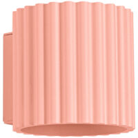 Aplique de pared moderno color melocotón, tubo estriado, 10 cm en la parte superior e inferior, 1xG9 10W AURA Sollux Lighting