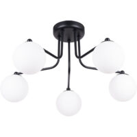 Lámpara de techo moderna de cristal negro con bolas blancas para salón, 5xG9 8W, ASTRAL Sollux Lighting
