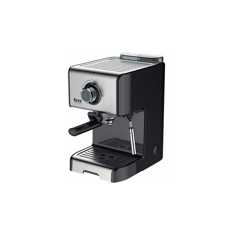 TM Electron TMPCF101 cafetera espresso manual con 15 bares de presión, 1200W, depósito 1,2 L, espumador de leche, 3 funciones, fabricado en acero inoxidable