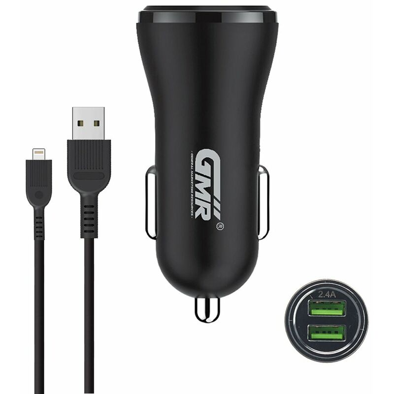 CARG. COCHE 2XUSB 2.4A LIGHTNING PVC 1M