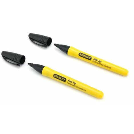 Set de 2 marcadores negro punta fina STANLEY 0-47-316 (1/6)