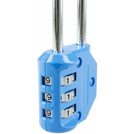 Candado combinación handlock 3 números 30mm azul