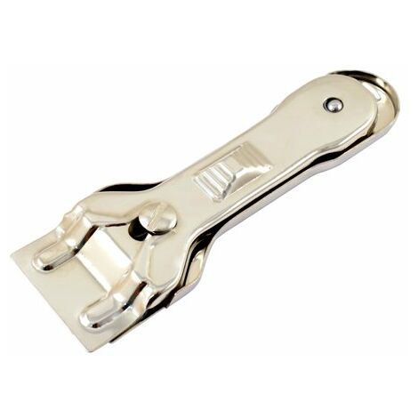 Ferrestock FSKRK400 Rascavidrio fabricado en acero inoxidable con cuchilla doble de 39mm, cuchilla resistente ideal para vitrocerámicas y todo tipo de cristales
