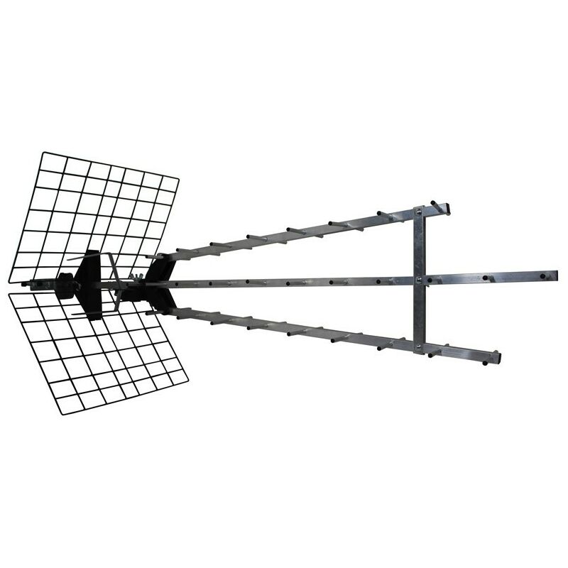 Metronic 415049 - Antena UHF triple amplificada, ganancia: 57dB, 28 elementos, conexi—n toma F, 4K ready