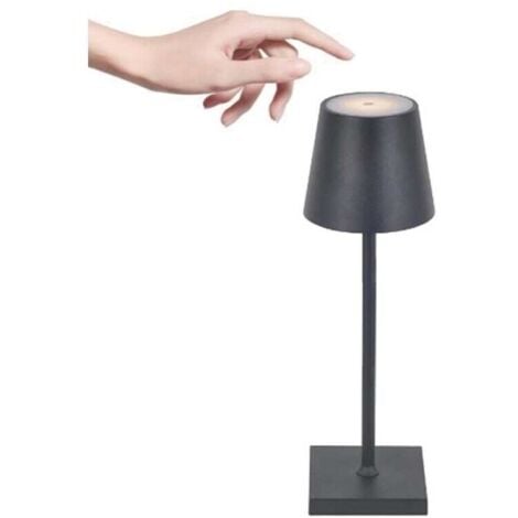 LAMPADA DA TAVOLO LED RICARICABILE BAR RISTORANTE TOUCH DIMMER NERA