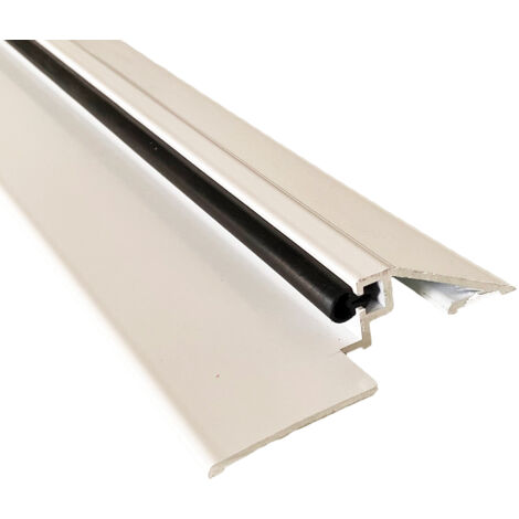 Seuil de porte PMR (Norme Handicap) aluminium avec joint et découpe d'angles (Laqué blanc, 930mm) HOMEWELL