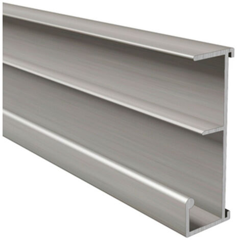 Rail aluminium à clipper sur tablette de 19mm pour dossiers suspendus, anodisé argent, lg 1000mm HOMEWELL