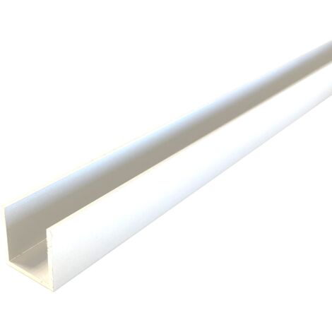 Profilé U aluminium, lg 1000mm (10 x 10 x 10 x 2 mm, Laqué blanc) HOMEWELL