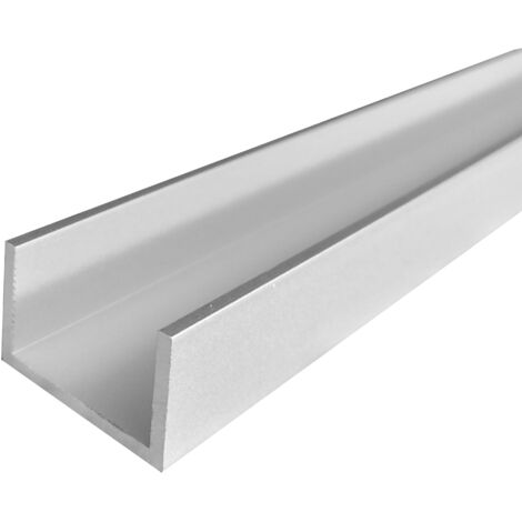 Profilé U aluminium, lg 1000mm (15 x 25 x 15 x 2 mm, Anodisé Argent) HOMEWELL