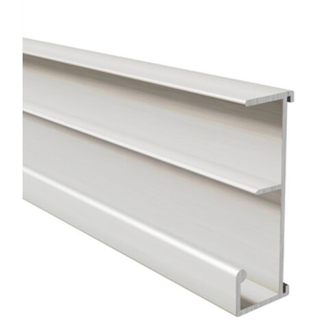 Rail aluminium à clipper sur tablette de 19mm pour dossiers suspendus, laqué blanc, lg 1950mm HOMEWELL