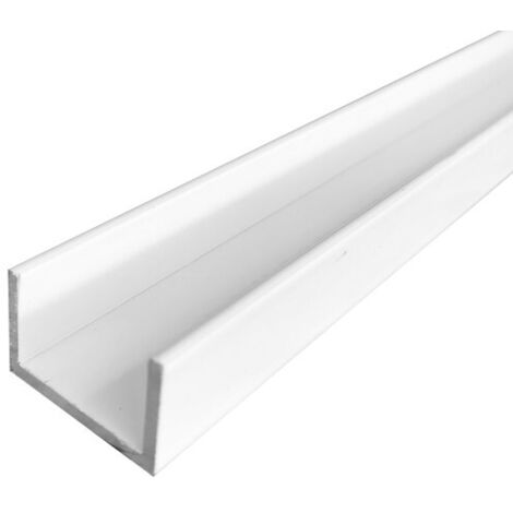 Profilé U aluminium, lg 1950mm (15 x 25 x 15 x 2 mm, Laqué Blanc) HOMEWELL