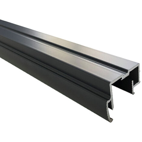 Profilé poignée aluminium Styldoor pour portes de placard coulissant d'ép. 19mm, gris ardoise, longueur 2.55m HOMEWELL