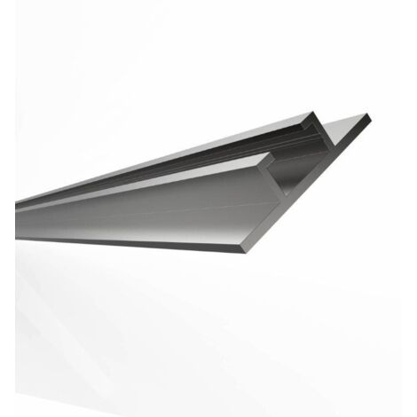 Rail de renfort 40mm x 10mm aluminium pour fixation d'enseignes, finition brut, lg 1000mm HOMEWELL