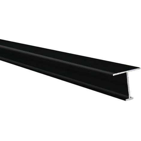 Profilé H pour façade de placard pour un effet japonisant, permet de lier deux panneaux Lg 1.5m (1000 x 119 x 24 mm, Noir Mat) HOMEWELL