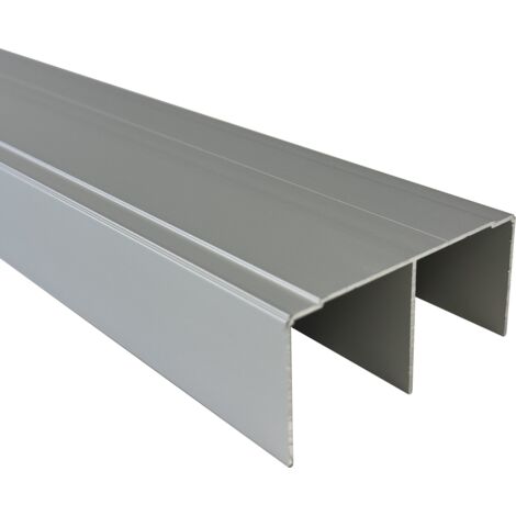 Rail haut aluminium pour placard coulissant - Lg 2m (2000 x 85 x 40 mm, Anodisé argent) HOMEWELL (1/2)