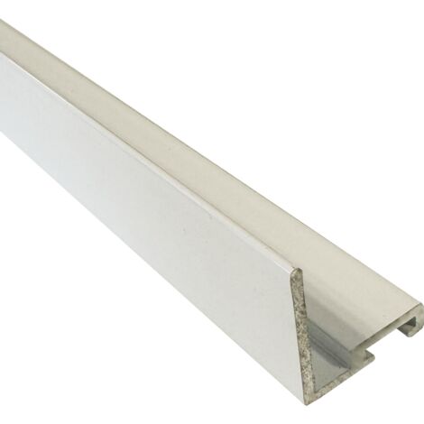 Cornière basse pour placard coulissant, rainure pour balai anti-poussière - Lg 1.5m (Laqué blanc) HOMEWELL (1/2)