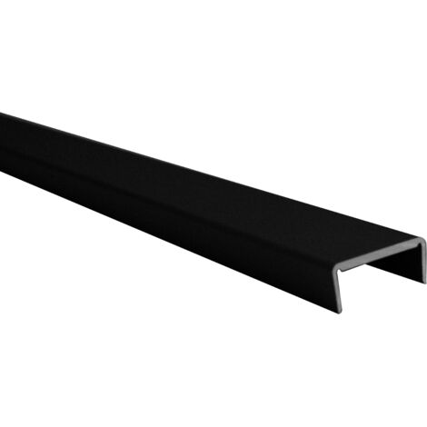 Profilé U pour habillage de chant 9x21.5x9, Laqué noir mat, lg 1950mm HOMEWELL