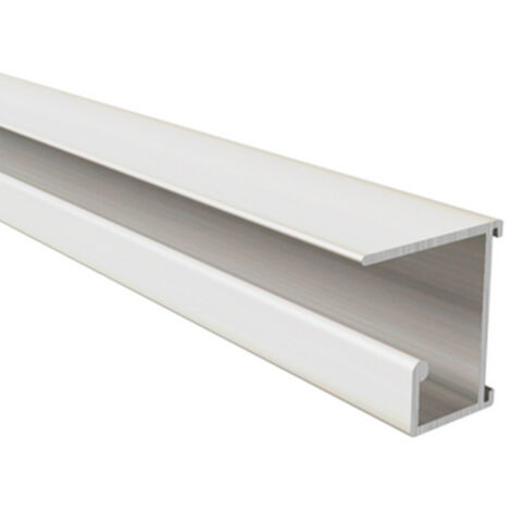 Rail en aluminium à visser sous tablettes pour dossiers suspendus, laqué blanc, Lg 1950 mm HOMEWELL