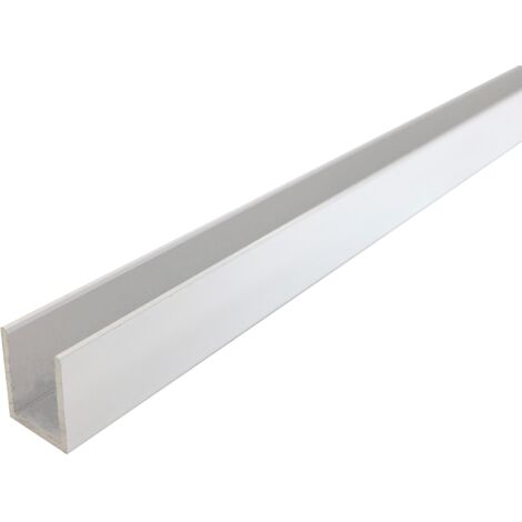 Profilé U aluminium, lg 1950mm (16 x 13 x 16 x 1,5 mm, Laqué Blanc) HOMEWELL