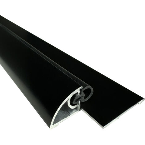 Seuil de porte PMR, Largeur 50mm Lg 830mm + joint d'étanchéité + DECOUPE ANGLES - Laqué noir HOMEWELL