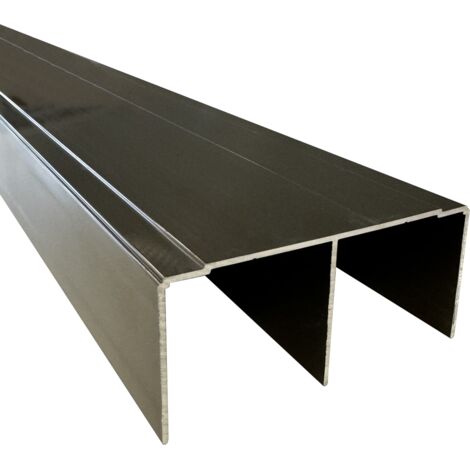 Rail haut aluminium pour placard coulissant - Lg 2m (2000 x 85 x 40 mm, Poli bronze) HOMEWELL (1/2)