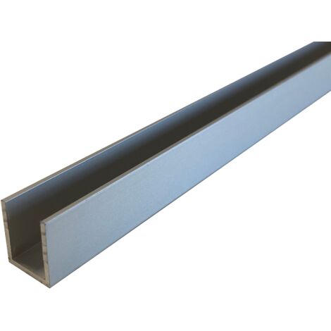 Profilé U aluminium, lg 1950mm (16 x 13 x 16 x 1,5 mm, Anodisé Argent) HOMEWELL