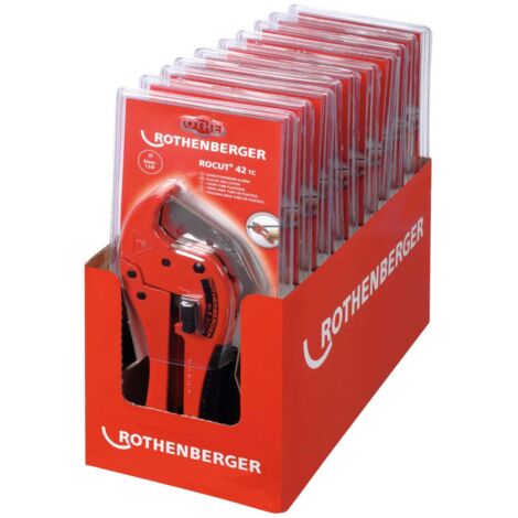 Rothenberger 1000001324 Rocut TC Coupe-Tube 0-42 Mm Rouge - Outil Précis Pour Tubes Plastique