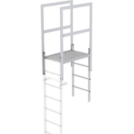 Günzburger Steigtechnik Escalier d'acrotère aluminium anodisé longueur 930 mm - 061181 (1/3)