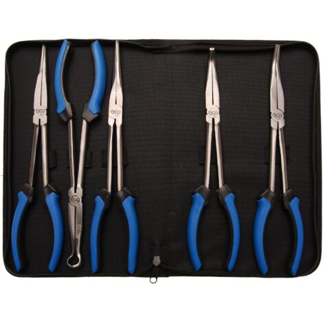 Bgs Technic – Jeu de pinces à bec long 290 mm – 5 pièces – Poignée ergonomique – Pour travaux de précision en espaces confinés