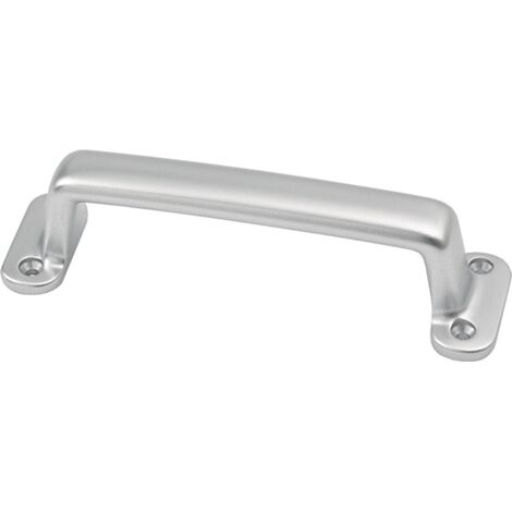 hermeta Poignée A.30mm L.160mm Lg.42mm Aluminium moulé anodisé argent trous 4 - 4257-01E (1/3)