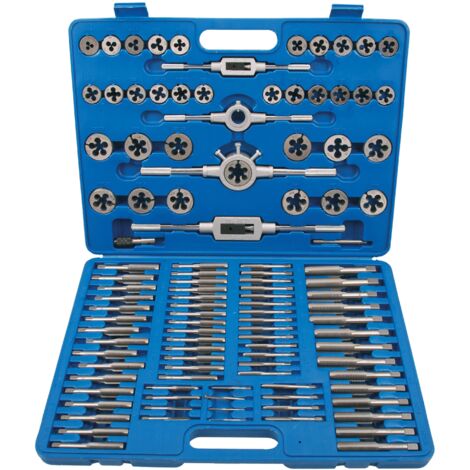 Bgs Technic – Coffret tarauds M2 - M18 110 pces – 35 tarauds pour filetages fins – 2 porte-tarauds et 1 porte-taraud en T – Acier à outils GCr15